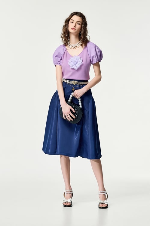 Navy Midi Puff Skirt,Tutu skirts,Tutu skirts
