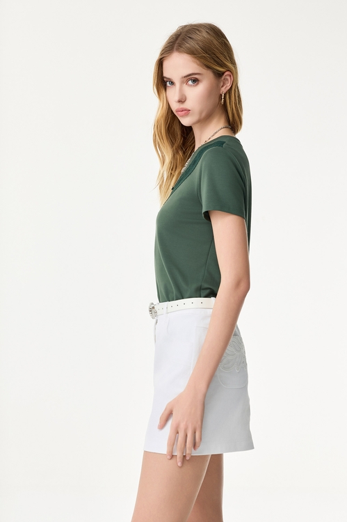 Lace Embroidery Denim Mini Skirt,Lace skirts