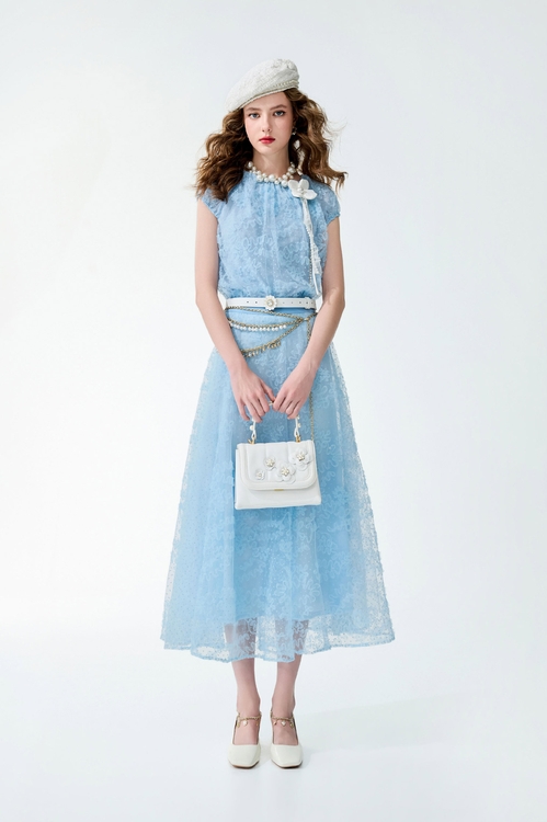 Contrast Flora Lace Maxi Skirt,,Contrast Flora Lace Maxi Skirt,Jackets,Outerwear,Season (SS) Look,Stripe,White outerwear,Knitted,Knitted coats,Season (SS) Look,Mesh fabric,Midi skirts