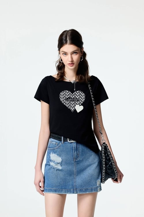 Distress Demin Short Skirt,Denim skirts