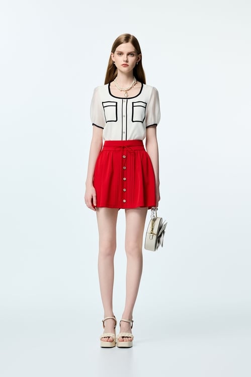 Chilli Red Mini Skirt,Urban Fashion