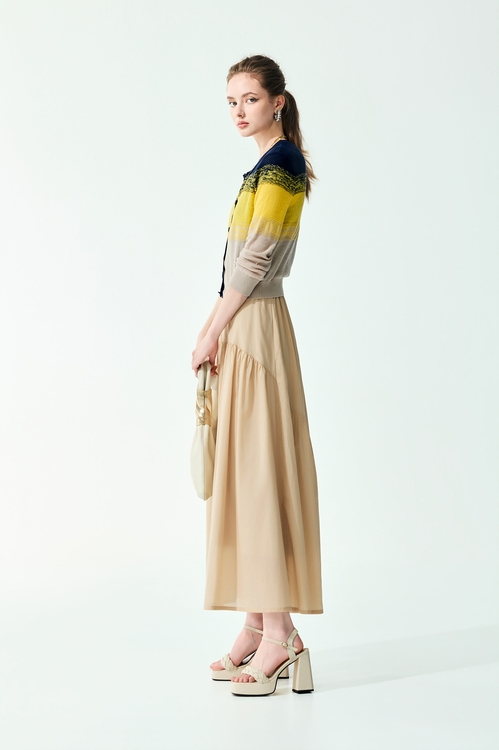 Casual Khaki Maxi Skirt,Midi skirts