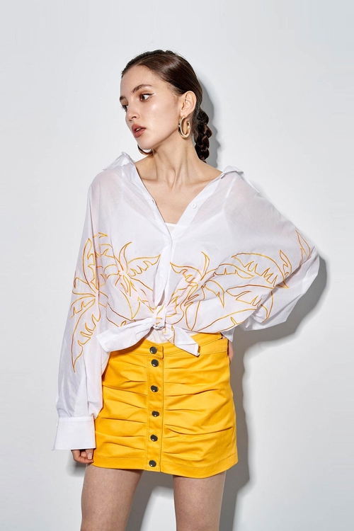 Pleated Orange Mini Skirt,mothergift