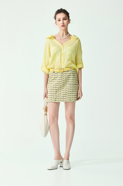 Purple Floral Print Short Skirt,Season (SS) Look