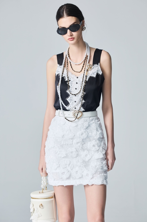 Floral Lace Mesh Short Skirt,,Floral Lace Mesh Short Skirt,sleeveless tops,White tops,Season (AW) Look,sleeveless tops,Chiffon,Dresses,Under shirts,Season (AW) Look,Chiffon,White skirts,Mini skirts,Season (AW) Look,Lace