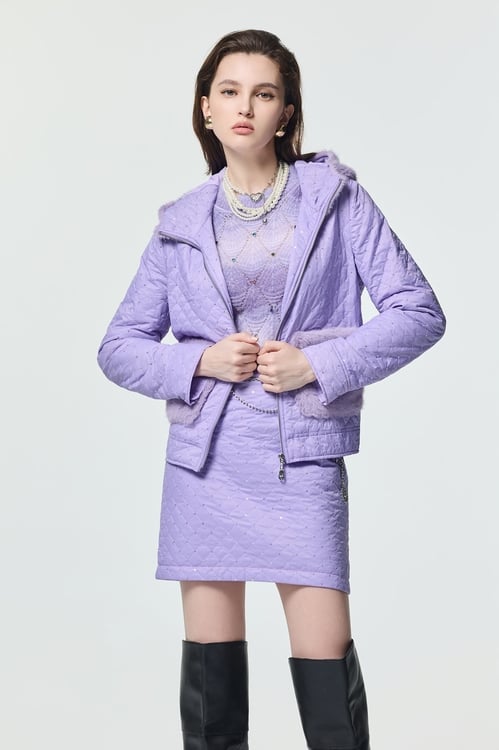 Lavender Quilted Short Skirt,,Lavender Quilted Short Skirt,Mini skirts,Season (AW) Look,Valentine