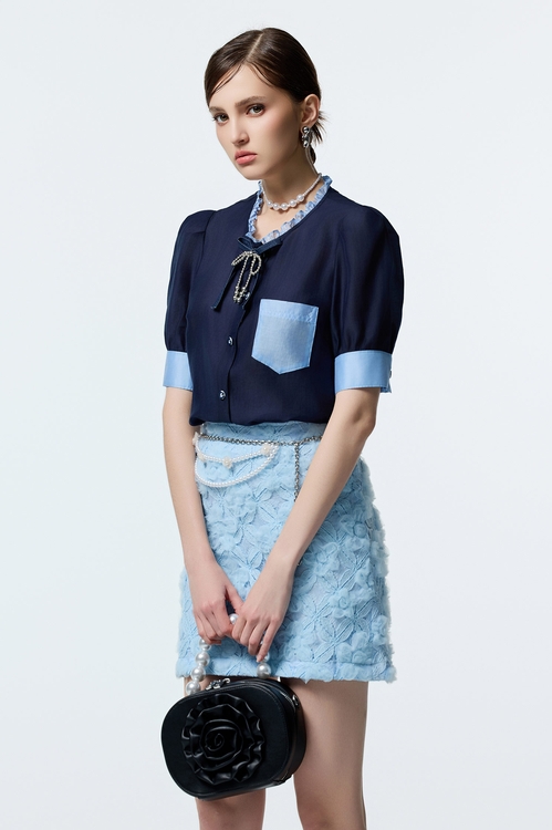 Mesh Floral Short Skirt,Pencil skirts