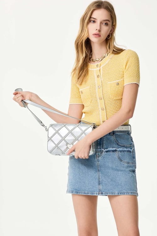 Double Layer Patchwork Denim Skirt,Denim skirts