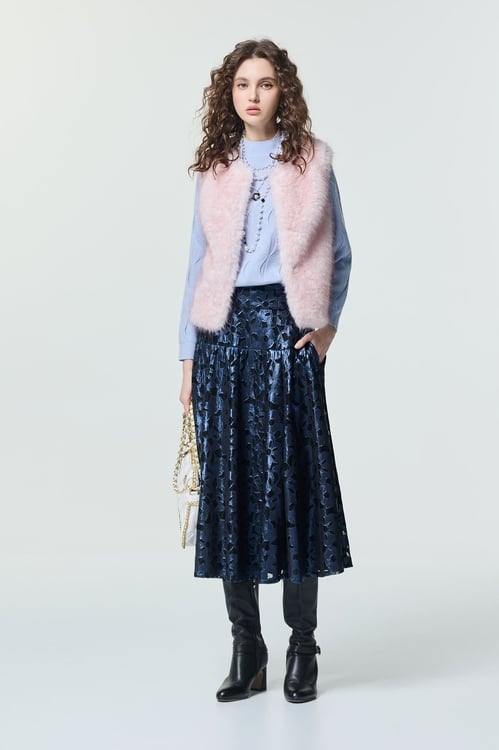 Floral Cut Out Navy Midi Skirt,Tutu skirts,Tutu skirts