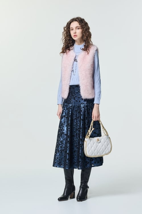 Floral Cut Out Navy Midi Skirt,Tutu skirts,Tutu skirts