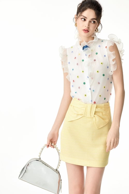 Front Bow Detail Mini Skirt,,Front Bow Detail Mini Skirt,Season (SS) Look,Mini skirts