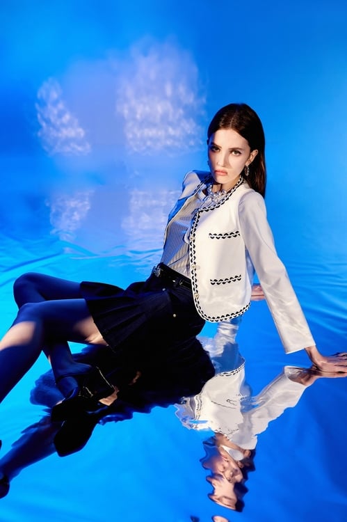 Midnight Blue Pleated Skirt,Skorts