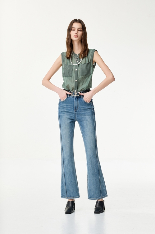 Basic Boot Leg Jeans,Bell-bottoms,Bell-bottoms,Bell-bottoms