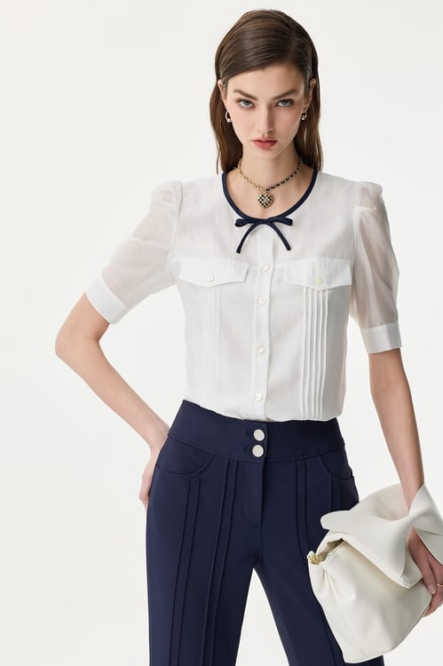 Navy Boot Leg Pants,Pants