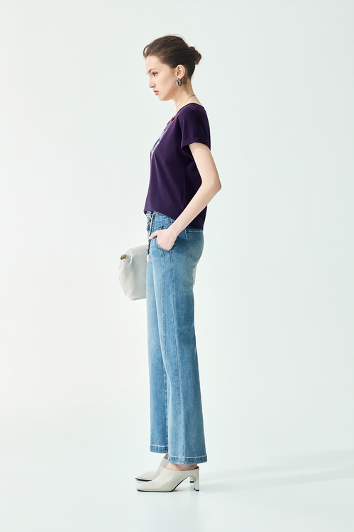 Braided Chain Belt Jeans,,Braided Chain Belt Jeans,Embroidered,Season (SS) Look,Denim,Jeans,pants,Season (SS) Look,Denim,Jeans,pants