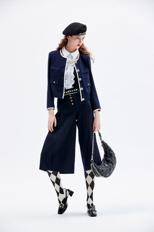 Pleated Navy Pants,Season (AW) Look