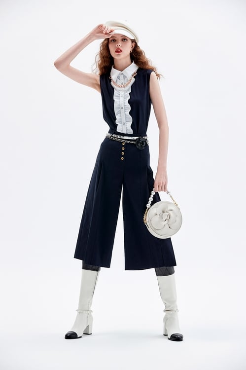 Pleated Navy Pants,Season (AW) Look