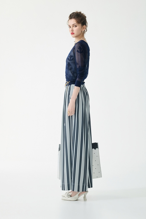 Navy Stripe Wide Leg Pants,,Navy Stripe Wide Leg Pants,Jackets,Embroidered,Outerwear,Season (SS) Look,White outerwear,Season (SS) Look,Mini skirts,Dresses,Season (SS) Look,Tops,Season (SS) Look,sleeveless tops,Tops,Season (SS) Look,sleeveless tops,bows,Knitted,Knitted tops,Culottes,Season (SS) Look,Stripe,pants