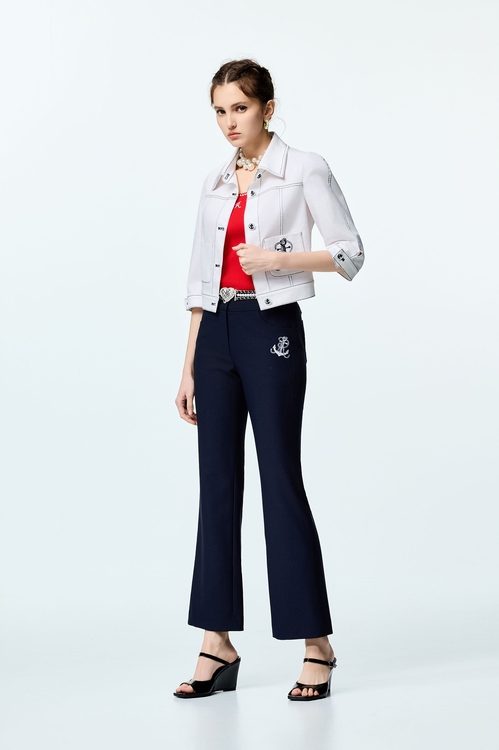 Anchor Logo Navy Boot Leg Pants,Bell-bottoms,Bell-bottoms,Bell-bottoms
