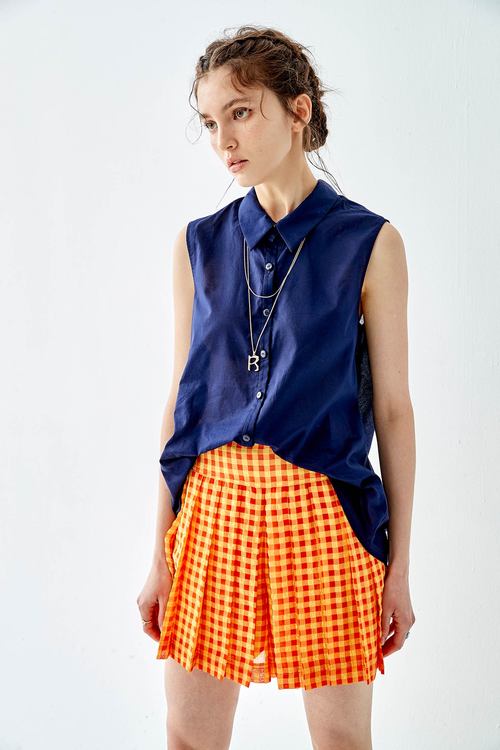 Orange Checkered Shorts,comfotism