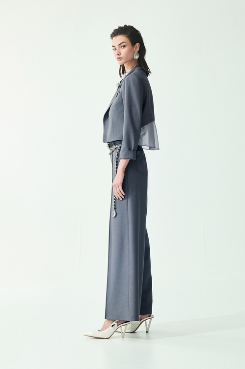 Classic Dark Grey Wide Leg Pants,,Classic Dark Grey Wide Leg Pants,Culottes,Season (SS) Look,pants