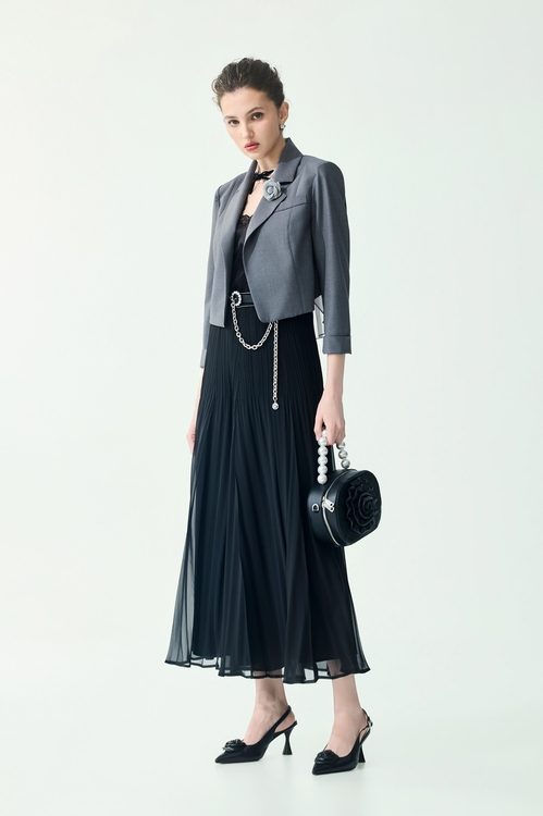 Full Pleated Chiffon Pants,Chiffon