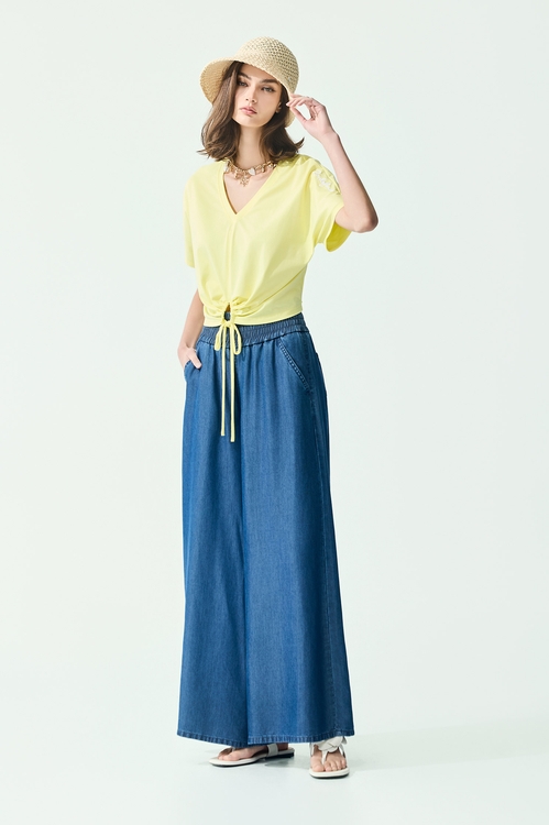 Soft Denim Wide Leg Pants,Season (SS) Look