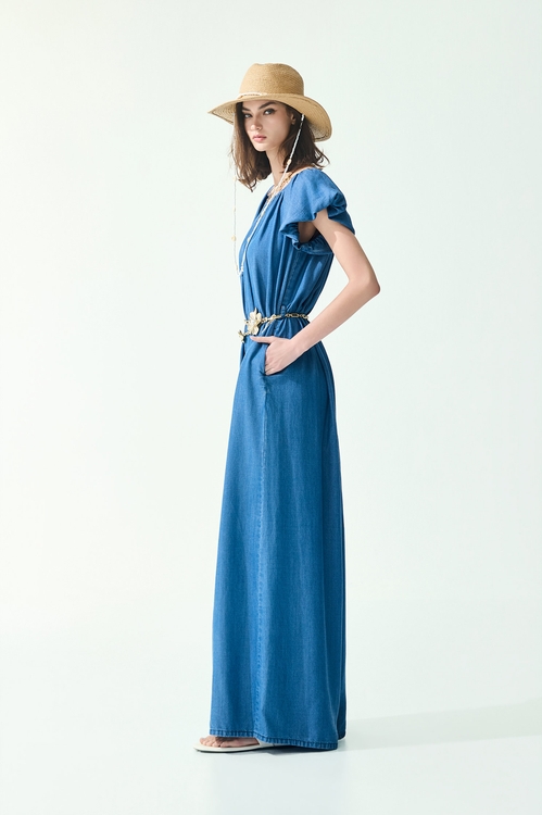 Soft Denim Wide Leg Jumpsuit,Season (SS) Look