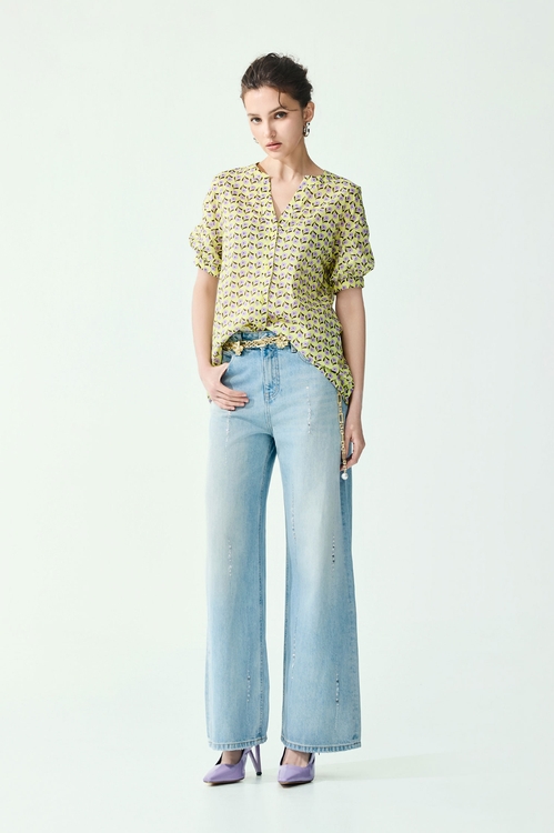 Beaded Detail Wide Leg Jeans,Season (SS) Look