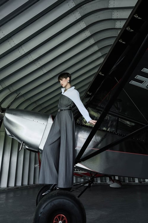 Pinstripe Wide Leg Pants,pants,Pants