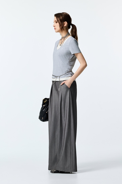 Pinstripe Wide Leg Pants,pants,Pants