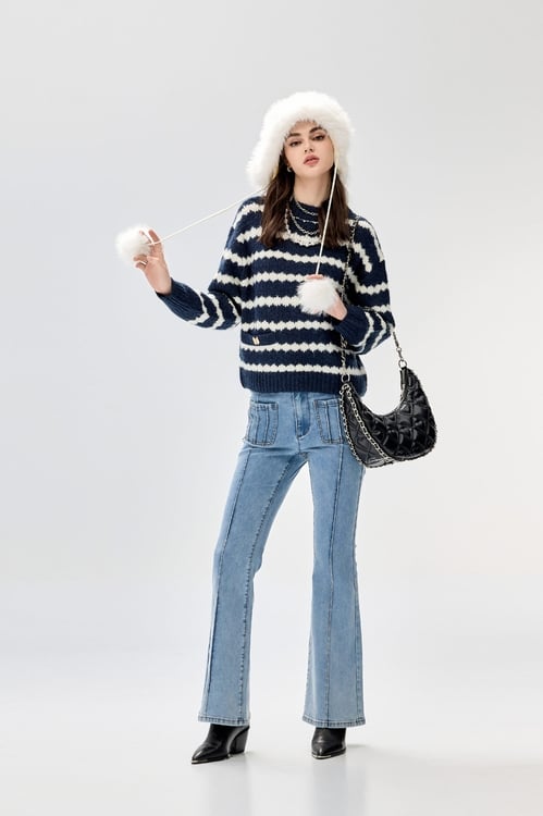 Wide Leg Basic Jeans,Denim pants