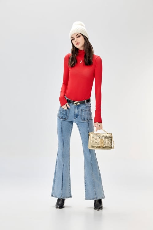Wide Leg Basic Jeans,Denim pants