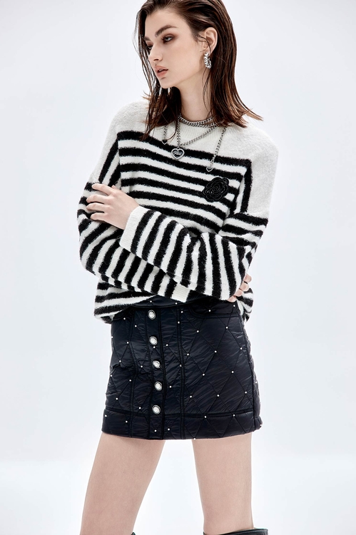 Pearl Detail Quilted Skorts,Skorts