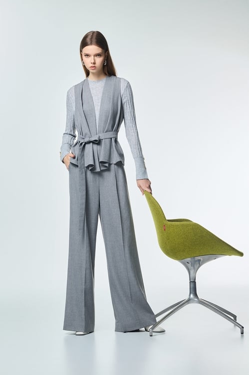 Grey Wide Leg Pants,pants,Pants