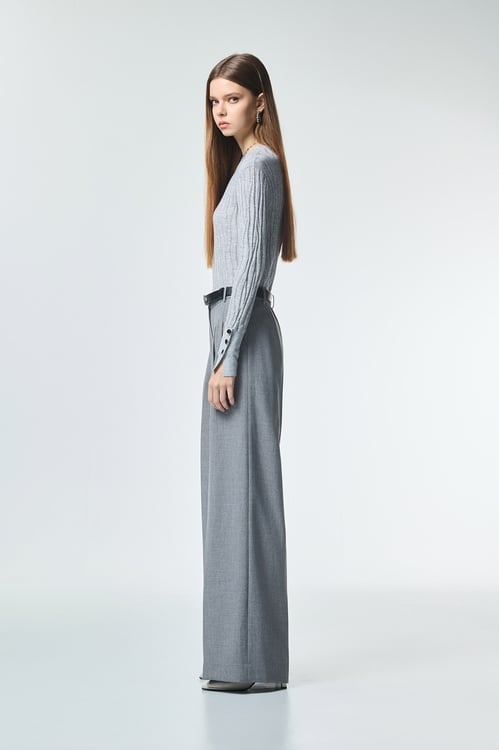Grey Wide Leg Pants,pants,Pants