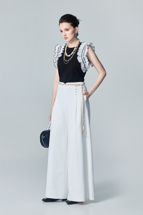 Pearl White Wide Leg Pants,pearl