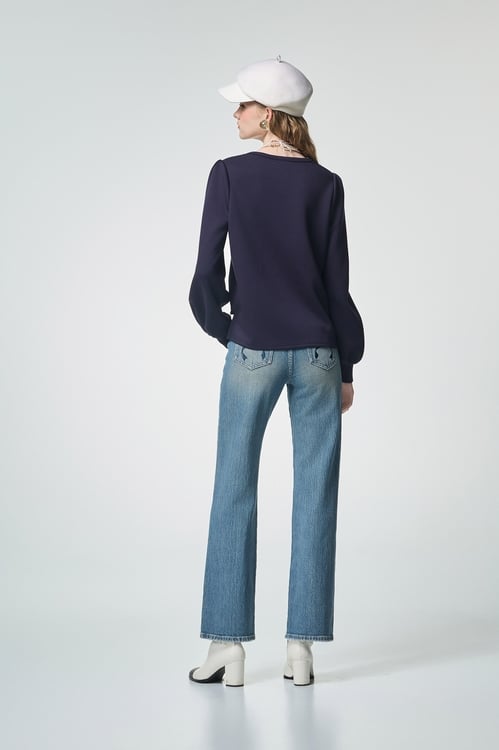 Bow Charm Detail Jeans,bows