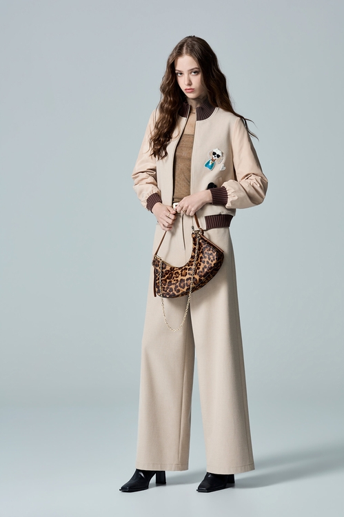 Milk Tea Brown Wide Leg Pants,,Milk Tea Brown Wide Leg Pants,Culottes,Season (AW) Look,Embroidered,pants,Knitted