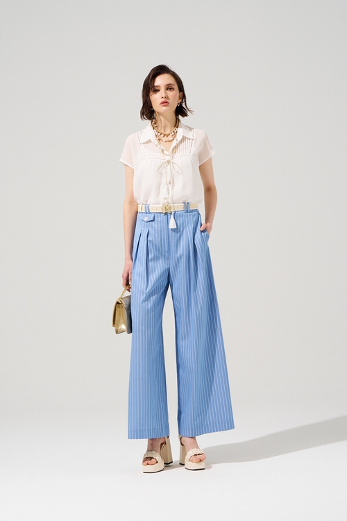 Pinstripe Wide Leg Pants,Culottes,Culottes