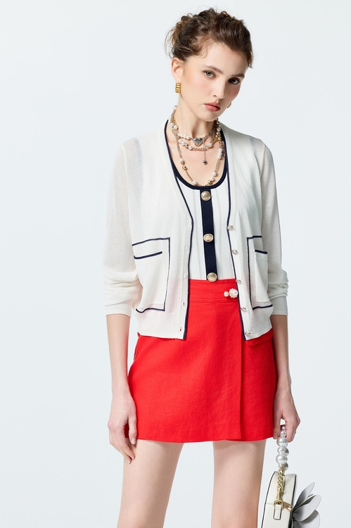 Front Panel Red Skorts,Skorts