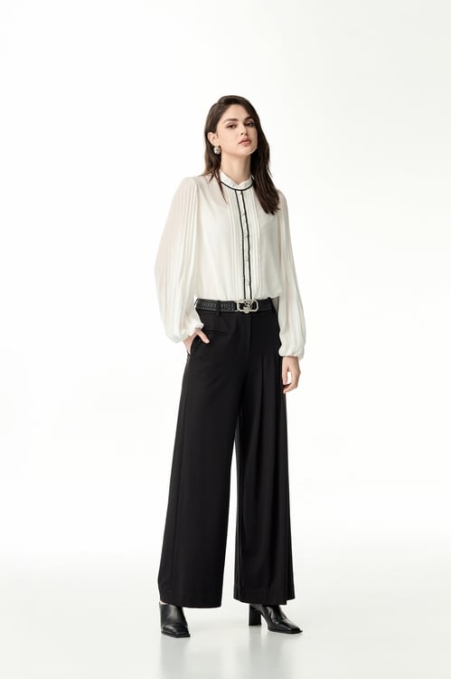 Asymmetric Wide Leg Pants,Black pants