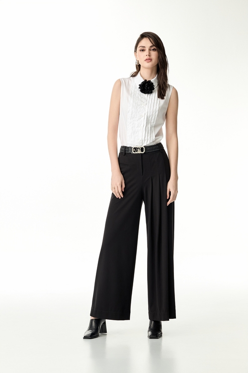 Asymmetric Wide Leg Pants,Black pants