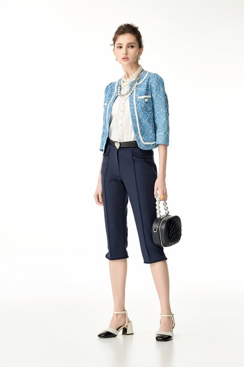 Navy Capri Pants,Skinny pants,Skinny pants