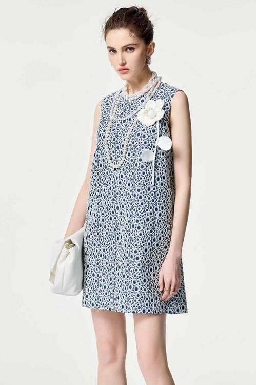 Hollow Out Embroidery Lace Sleeveless Dress,Lace dresses,Lace dresses