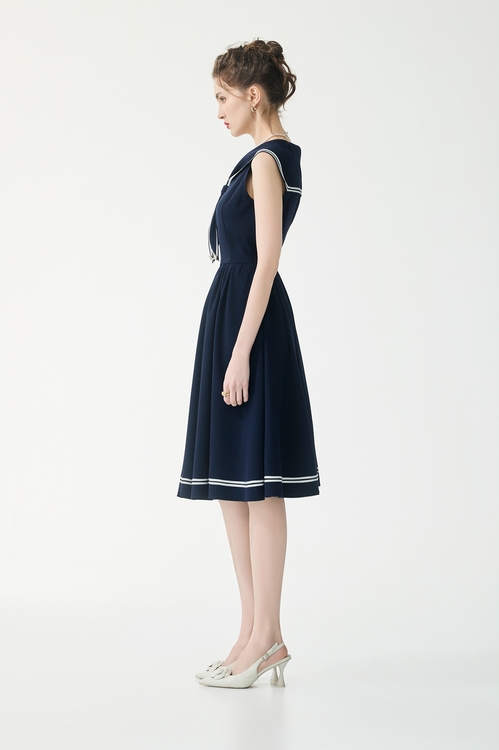 Sailor Collar Navy Sleevless Dress,,Sailor Collar Navy Sleevless Dress,Jackets,Embroidered,Outerwear,Season (SS) Look,White outerwear,Season (SS) Look,Mini skirts,Dresses,Season (SS) Look