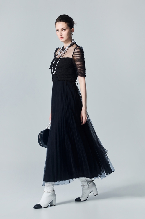 Pleated Tulle Black Dress,,Pleated Tulle Black Dress,Dresses,sleeveless tops,White dresses,Season (AW) Look,sleeveless tops,Chiffon,Dresses,White dresses,Season (AW) Look,Lace,Dresses,Season (AW) Look,Mesh fabric,Chiffon,Black dresses