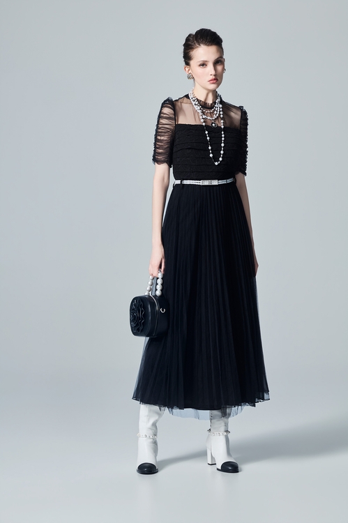 Pleated Tulle Black Dress,,Pleated Tulle Black Dress,Dresses,sleeveless tops,White dresses,Season (AW) Look,sleeveless tops,Chiffon,Dresses,White dresses,Season (AW) Look,Lace,Dresses,Season (AW) Look,Mesh fabric,Chiffon,Black dresses