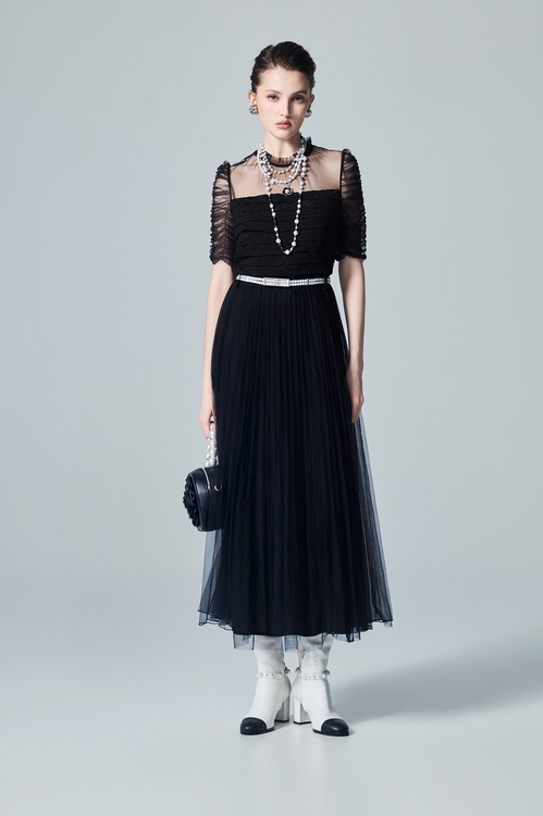 Pleated Tulle Black Dress,,Pleated Tulle Black Dress,Dresses,sleeveless tops,White dresses,Season (AW) Look,sleeveless tops,Chiffon,Dresses,White dresses,Season (AW) Look,Lace,Dresses,Season (AW) Look,Mesh fabric,Chiffon,Black dresses