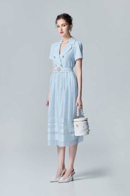 Blazer Style Short Sleeve Dress,dresses,Dresses